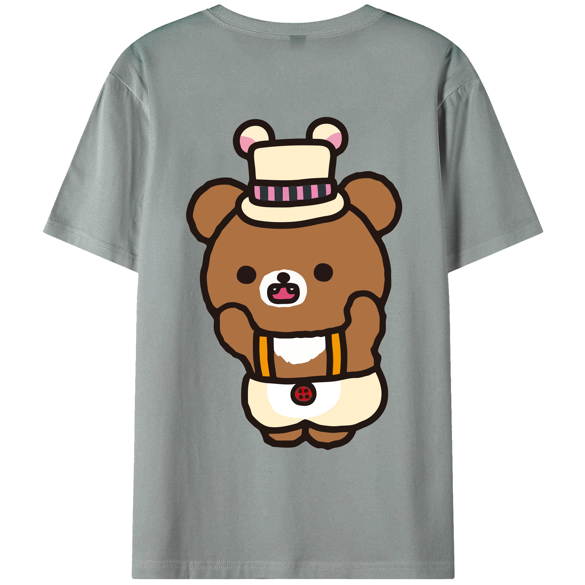 （画像用） リラックマ リラックマ キイロイトリ Rilakkuma Korilakkuma Kiiroitori 綿100％ メンズ半袖Tシャツ（バックプリント） 通気性